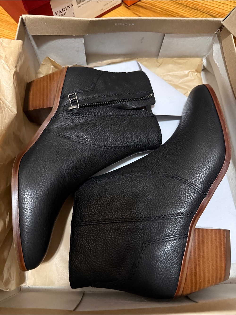 Madewell Black Leather Women's Chukka Boots with Stacked Heel